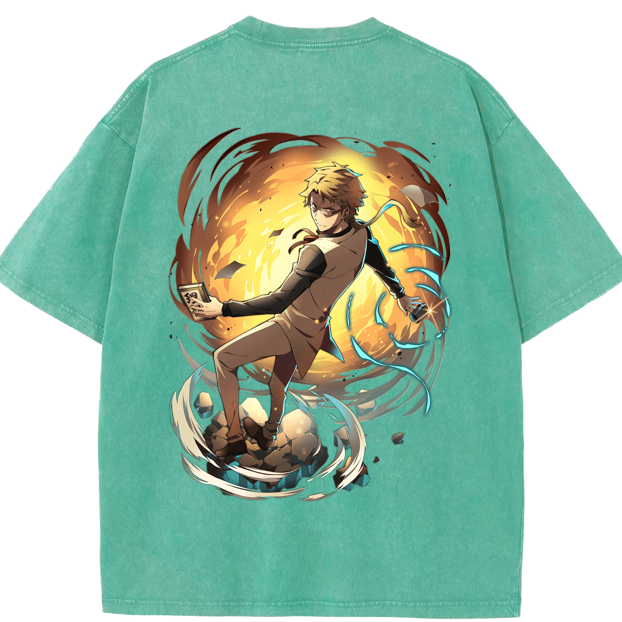 （画像用） 文豪ストレイドッグス Bungo Stray Dogs 綿100% ヴィンテージ風 半袖Tシャツ（背面プリント）